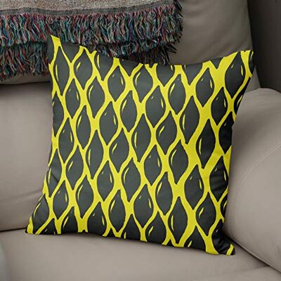 Bonamaison dekorativt kuddöverdrag neon gul & rök, prydnadskuddöverdrag, heminredning örngott för vardagsrum, soffa, sovrum, storlek: 43 x 43 cm designad och tillverkad i Turkiet Bonamaison dekorativt kuddöverdrag neon gul & rök, prydnadskuddöverdrag, heminredning örngott för vardagsrum, soffa, sovrum, storlek: 43 x 43 cm designad och tillverkad i Turkiet