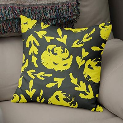 Bonamaison dekorativt kuddöverdrag neon gul & rök, prydnadskuddöverdrag, heminredning örngott för vardagsrum, soffa, sovrum, storlek: 43 x 43 cm designad och tillverkad i Turkiet Bonamaison dekorativt kuddöverdrag neon gul & rök, prydnadskuddöverdrag, heminredning örngott för vardagsrum, soffa, sovrum, storlek: 43 x 43 cm designad och tillverkad i Turkiet