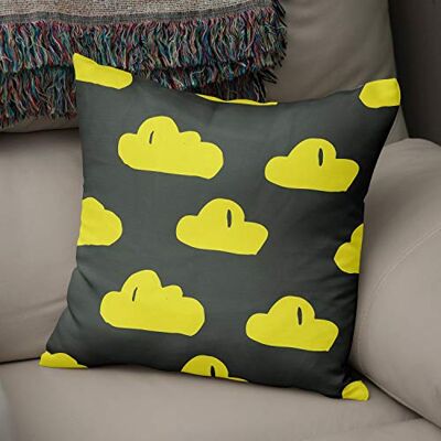 Bonamaison dekorativt kuddöverdrag neon gul & rök, prydnadskuddöverdrag, heminredning örngott för vardagsrum, soffa, sovrum, storlek: 43 x 43 cm designad och tillverkad i Turkiet Bonamaison dekorativt kuddöverdrag neon gul & rök, prydnadskuddöverdrag, heminredning örngott för vardagsrum, soffa, sovrum, storlek: 43 x 43 cm designad och tillverkad i Turkiet