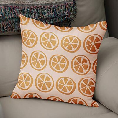 Bonamaison dekorativt kuddöverdrag orange och vitt, överdrag till prydnadskudde, heminredning kuddfodral för vardagsrum, soffa, sovrum, storlek: 43 x 43 cm designad och tillverkad i Turkiet Bonamaison dekorativt kuddöverdrag orange och vitt, överdrag till prydnadskudde, heminredning kuddfodral för vardagsrum, soffa, sovrum, storlek: 43 x 43 cm designad och tillverkad i Turkiet