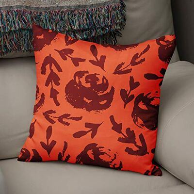 Bonamaison dekorativt kuddöverdrag orange & bordeux, prydnadskuddöverdrag, heminredning örngott för vardagsrum, soffa, sovrum, storlek: 43 x 43 cm – designad och tillverkad i Turkiet Bonamaison dekorativt kuddöverdrag orange & bordeux, prydnadskuddöverdrag, heminredning örngott för vardagsrum, soffa, sovrum, storlek: 43 x 43 cm – designad och tillverkad i Turkiet
