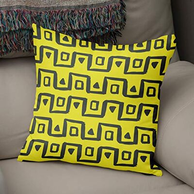 Bonamaison dekorativt kuddöverdrag neon gul & rök, prydnadskuddöverdrag, heminredning örngott för vardagsrum, soffa, sovrum, storlek: 43 x 43 cm designad och tillverkad i Turkiet Bonamaison dekorativt kuddöverdrag neon gul & rök, prydnadskuddöverdrag, heminredning örngott för vardagsrum, soffa, sovrum, storlek: 43 x 43 cm designad och tillverkad i Turkiet