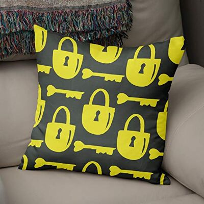 Bonamaison dekorativt kuddöverdrag neon gul & rök, prydnadskuddöverdrag, heminredning örngott för vardagsrum, soffa, sovrum, storlek: 43 x 43 cm designad och tillverkad i Turkiet Bonamaison dekorativt kuddöverdrag neon gul & rök, prydnadskuddöverdrag, heminredning örngott för vardagsrum, soffa, sovrum, storlek: 43 x 43 cm designad och tillverkad i Turkiet