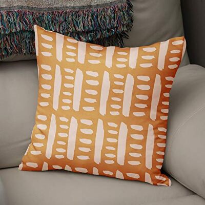 Bonamaison dekorativt kuddöverdrag orange och vitt, överdrag till prydnadskudde, heminredning kuddfodral för vardagsrum, soffa, sovrum, storlek: 43 x 43 cm designad och tillverkad i Turkiet Bonamaison dekorativt kuddöverdrag orange och vitt, överdrag till prydnadskudde, heminredning kuddfodral för vardagsrum, soffa, sovrum, storlek: 43 x 43 cm designad och tillverkad i Turkiet