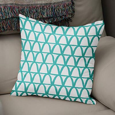 Bonamaison dekorativt kuddöverdrag turkos och vit, prydnadskuddöverdrag, heminredning örngott för vardagsrum, soffa, sovrum, storlek: 43 x 43 cm designad och tillverkad i Turkiet Bonamaison dekorativt kuddöverdrag turkos och vit, prydnadskuddöverdrag, heminredning örngott för vardagsrum, soffa, sovrum, storlek: 43 x 43 cm designad och tillverkad i Turkiet