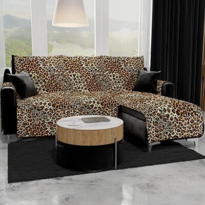 PETTI Artigiani Italiani Angolare sofföverdrag med halvön till höger och vänster, Salvadivano med halvön, soffa 2-sits Halvön Animalier 04, 100% Tillverkad i Italien PETTI Artigiani Italiani Angolare sofföverdrag med halvön till höger och vänster, Salvadivano med halvön, soffa 2-sits Halvön Animalier 04, 100% Tillverkad i Italien