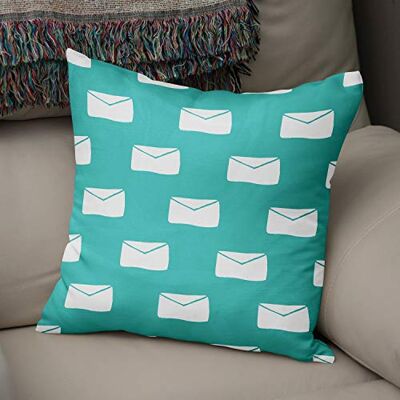 Bonamaison dekorativt kuddöverdrag turkos och vit, prydnadskuddöverdrag, heminredning örngott för vardagsrum, soffa, sovrum, storlek: 43 x 43 cm designad och tillverkad i Turkiet Bonamaison dekorativt kuddöverdrag turkos och vit, prydnadskuddöverdrag, heminredning örngott för vardagsrum, soffa, sovrum, storlek: 43 x 43 cm designad och tillverkad i Turkiet