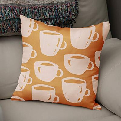 Bonamaison dekorativt kuddöverdrag orange och vitt, överdrag till prydnadskudde, heminredning kuddfodral för vardagsrum, soffa, sovrum, storlek: 43 x 43 cm designad och tillverkad i Turkiet Bonamaison dekorativt kuddöverdrag orange och vitt, överdrag till prydnadskudde, heminredning kuddfodral för vardagsrum, soffa, sovrum, storlek: 43 x 43 cm designad och tillverkad i Turkiet