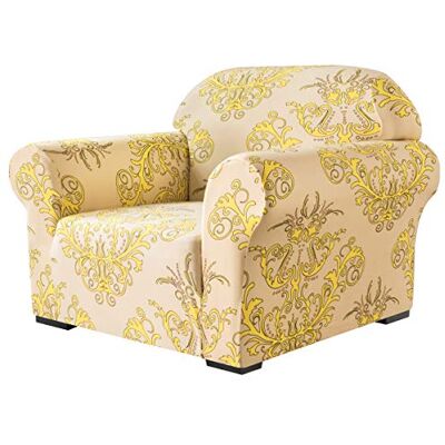 subrtex Mjukt stretchigt soffskydd, 1 st, tryckt, tvättbart, stol, möbelskydd, elastisk soffa för barn/hundar (stol, gul) subrtex Mjukt stretchigt soffskydd, 1 st, tryckt, tvättbart, stol, möbelskydd, elastisk soffa för barn/hundar (stol, gul)