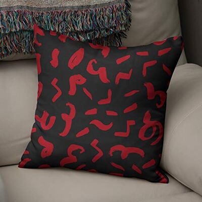 Bonamaison dekorativt kuddöverdrag röd & svart, prydnadskuddöverdrag, heminredning örngott för vardagsrum, soffa, sovrum, storlek: 43 x 43 cm – designad och tillverkad i Turkiet Bonamaison dekorativt kuddöverdrag röd & svart, prydnadskuddöverdrag, heminredning örngott för vardagsrum, soffa, sovrum, storlek: 43 x 43 cm – designad och tillverkad i Turkiet