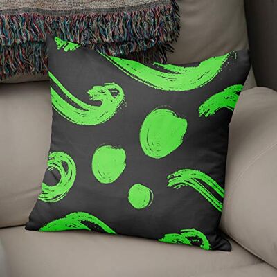 Bonamaison dekorativt kuddöverdrag neongrön och rök, prydnadskuddöverdrag, heminredning örngott för vardagsrum, soffa, sovrum, storlek: 43 x 43 cm designad och tillverkad i Turkiet Bonamaison dekorativt kuddöverdrag neongrön och rök, prydnadskuddöverdrag, heminredning örngott för vardagsrum, soffa, sovrum, storlek: 43 x 43 cm designad och tillverkad i Turkiet