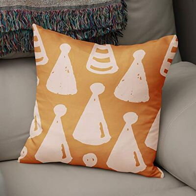 Bonamaison dekorativt kuddöverdrag orange och vitt, överdrag till prydnadskudde, heminredning kuddfodral för vardagsrum, soffa, sovrum, storlek: 43 x 43 cm designad och tillverkad i Turkiet Bonamaison dekorativt kuddöverdrag orange och vitt, överdrag till prydnadskudde, heminredning kuddfodral för vardagsrum, soffa, sovrum, storlek: 43 x 43 cm designad och tillverkad i Turkiet