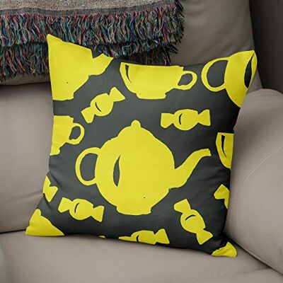 Bonamaison dekorativt kuddöverdrag neon gul & rök, prydnadskuddöverdrag, heminredning örngott för vardagsrum, soffa, sovrum, storlek: 43 x 43 cm designad och tillverkad i Turkiet Bonamaison dekorativt kuddöverdrag neon gul & rök, prydnadskuddöverdrag, heminredning örngott för vardagsrum, soffa, sovrum, storlek: 43 x 43 cm designad och tillverkad i Turkiet