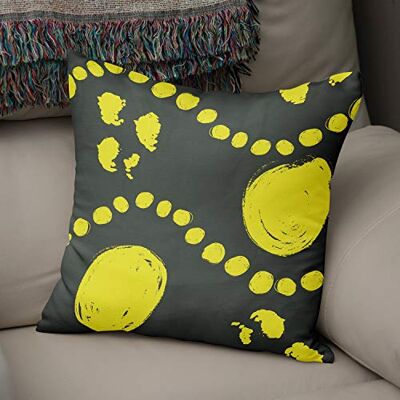 Bonamaison dekorativt kuddöverdrag neon gul & rök, prydnadskuddöverdrag, heminredning örngott för vardagsrum, soffa, sovrum, storlek: 43 x 43 cm designad och tillverkad i Turkiet Bonamaison dekorativt kuddöverdrag neon gul & rök, prydnadskuddöverdrag, heminredning örngott för vardagsrum, soffa, sovrum, storlek: 43 x 43 cm designad och tillverkad i Turkiet