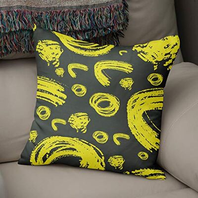 Bonamaison dekorativt kuddöverdrag neon gul & rök, prydnadskuddöverdrag, heminredning örngott för vardagsrum, soffa, sovrum, storlek: 43 x 43 cm designad och tillverkad i Turkiet Bonamaison dekorativt kuddöverdrag neon gul & rök, prydnadskuddöverdrag, heminredning örngott för vardagsrum, soffa, sovrum, storlek: 43 x 43 cm designad och tillverkad i Turkiet