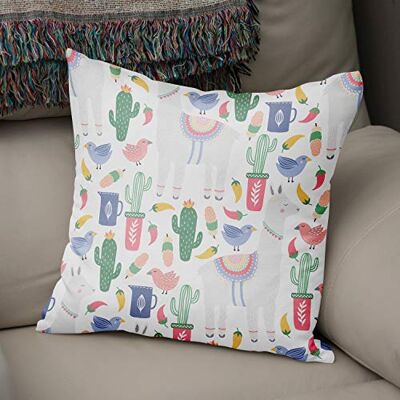 Bonamaison dekorativt kuddöverdrag slumpmässigt mönster, prydnadskuddöverdrag, heminredning örngott för vardagsrum, soffa, sovrum, storlek: 43 x 43 cm – designad och tillverkad i Turkiet Bonamaison dekorativt kuddöverdrag slumpmässigt mönster, prydnadskuddöverdrag, heminredning örngott för vardagsrum, soffa, sovrum, storlek: 43 x 43 cm – designad och tillverkad i Turkiet