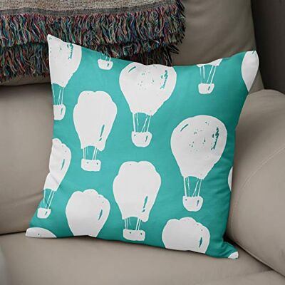 Bonamaison dekorativt kuddöverdrag turkos och vit, prydnadskuddöverdrag, heminredning örngott för vardagsrum, soffa, sovrum, storlek: 43 x 43 cm designad och tillverkad i Turkiet Bonamaison dekorativt kuddöverdrag turkos och vit, prydnadskuddöverdrag, heminredning örngott för vardagsrum, soffa, sovrum, storlek: 43 x 43 cm designad och tillverkad i Turkiet