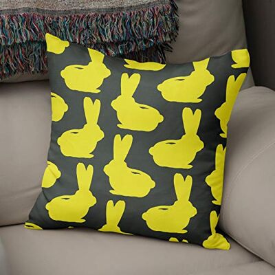 Bonamaison dekorativt kuddöverdrag neon gul & rök, prydnadskuddöverdrag, heminredning örngott för vardagsrum, soffa, sovrum, storlek: 43 x 43 cm designad och tillverkad i Turkiet Bonamaison dekorativt kuddöverdrag neon gul & rök, prydnadskuddöverdrag, heminredning örngott för vardagsrum, soffa, sovrum, storlek: 43 x 43 cm designad och tillverkad i Turkiet