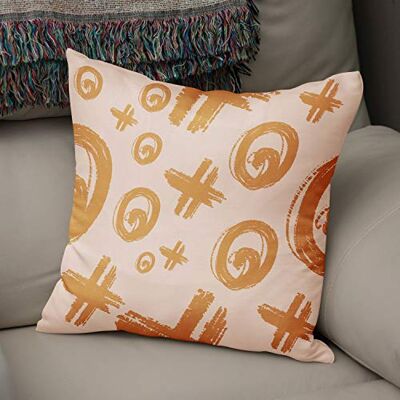 Bonamaison dekorativt kuddöverdrag orange och vitt, överdrag till prydnadskudde, heminredning kuddfodral för vardagsrum, soffa, sovrum, storlek: 43 x 43 cm designad och tillverkad i Turkiet Bonamaison dekorativt kuddöverdrag orange och vitt, överdrag till prydnadskudde, heminredning kuddfodral för vardagsrum, soffa, sovrum, storlek: 43 x 43 cm designad och tillverkad i Turkiet