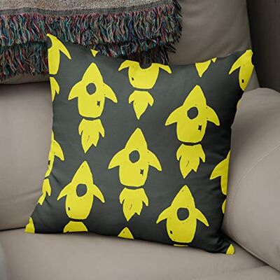 Bonamaison dekorativt kuddöverdrag neon gul & rök, prydnadskuddöverdrag, heminredning örngott för vardagsrum, soffa, sovrum, storlek: 43 x 43 cm designad och tillverkad i Turkiet Bonamaison dekorativt kuddöverdrag neon gul & rök, prydnadskuddöverdrag, heminredning örngott för vardagsrum, soffa, sovrum, storlek: 43 x 43 cm designad och tillverkad i Turkiet