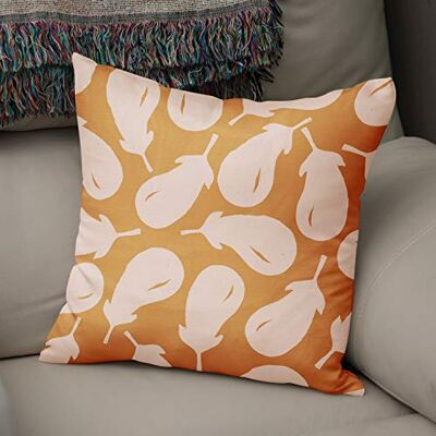 Bonamaison dekorativt kuddöverdrag orange och vitt, överdrag till prydnadskudde, heminredning kuddfodral för vardagsrum, soffa, sovrum, storlek: 43 x 43 cm designad och tillverkad i Turkiet Bonamaison dekorativt kuddöverdrag orange och vitt, överdrag till prydnadskudde, heminredning kuddfodral för vardagsrum, soffa, sovrum, storlek: 43 x 43 cm designad och tillverkad i Turkiet