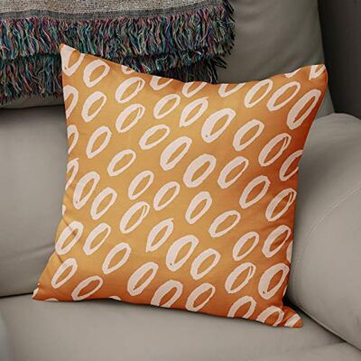 Bonamaison dekorativt kuddöverdrag orange och vitt, överdrag till prydnadskudde, heminredning kuddfodral för vardagsrum, soffa, sovrum, storlek: 43 x 43 cm designad och tillverkad i Turkiet Bonamaison dekorativt kuddöverdrag orange och vitt, överdrag till prydnadskudde, heminredning kuddfodral för vardagsrum, soffa, sovrum, storlek: 43 x 43 cm designad och tillverkad i Turkiet