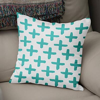 Bonamaison dekorativt kuddöverdrag turkos och vit, prydnadskuddöverdrag, heminredning örngott för vardagsrum, soffa, sovrum, storlek: 43 x 43 cm designad och tillverkad i Turkiet Bonamaison dekorativt kuddöverdrag turkos och vit, prydnadskuddöverdrag, heminredning örngott för vardagsrum, soffa, sovrum, storlek: 43 x 43 cm designad och tillverkad i Turkiet