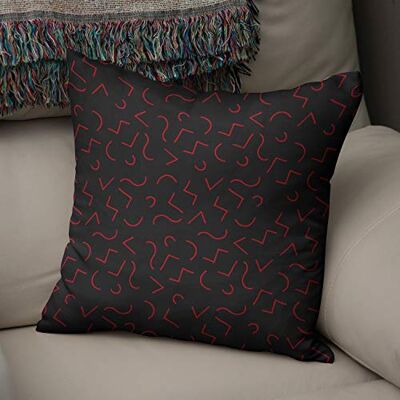 Bonamaison dekorativt kuddöverdrag röd & svart, prydnadskuddöverdrag, heminredning örngott för vardagsrum, soffa, sovrum, storlek: 43 x 43 cm – designad och tillverkad i Turkiet Bonamaison dekorativt kuddöverdrag röd & svart, prydnadskuddöverdrag, heminredning örngott för vardagsrum, soffa, sovrum, storlek: 43 x 43 cm – designad och tillverkad i Turkiet