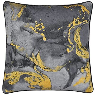 Sleepdown Metalliskt marmortryck fylld kudde mjuk dekorativ bomullskudde för heminredning soffa sovrum och bil 45 cm x 45 cm grå Sleepdown Metalliskt marmortryck fylld kudde mjuk dekorativ bomullskudde för heminredning soffa sovrum och bil 45 cm x 45 cm grå