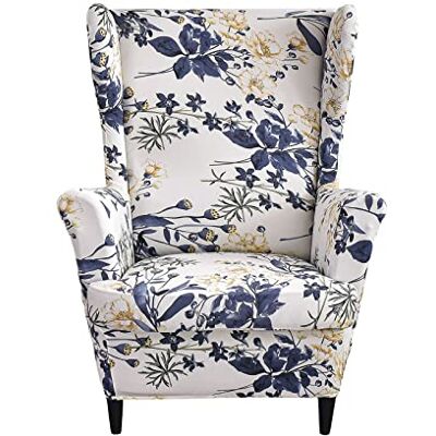 NILUOH Vingstolsskydd 2 delar stretch spandex vingback stolsskydd soffa överdrag tryck wingback fåtölj överdrag möbelskydd soffa mjuk med elastisk botten för vingryggstolar, 12 NILUOH Vingstolsskydd 2 delar stretch spandex vingback stolsskydd soffa överdrag tryck wingback fåtölj överdrag möbelskydd soffa mjuk med elastisk botten för vingryggstolar, 12