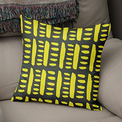 Bonamaison dekorativt kuddöverdrag neon gul & rök, prydnadskuddöverdrag, heminredning örngott för vardagsrum, soffa, sovrum, storlek: 43 x 43 cm designad och tillverkad i Turkiet Bonamaison dekorativt kuddöverdrag neon gul & rök, prydnadskuddöverdrag, heminredning örngott för vardagsrum, soffa, sovrum, storlek: 43 x 43 cm designad och tillverkad i Turkiet
