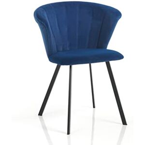 Wink Design Nora Blue Set med 2 Stolar, Blå, matt svart, 62 x 56 x H79 cm Wink Design Nora Blue Set med 2 Stolar, Blå, matt svart, 62 x 56 x H79 cm