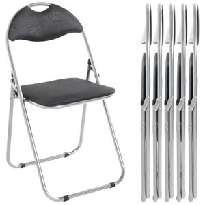 HAKU Fällbar stol, set om 6 aluminium, svart, Stoppad rygg, stoppad sits, stål Storlek: B 44,00 cm x H 80,00 cm x D 47,00 cm, Stil: Modern HAKU Fällbar stol, set om 6 aluminium, svart, Stoppad rygg, stoppad sits, stål Storlek: B 44,00 cm x H 80,00 cm x D 47,00 cm, Stil: Modern