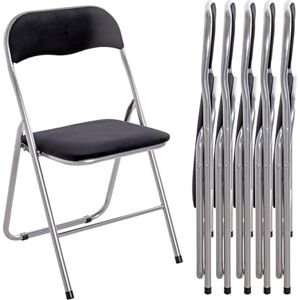 HAKU Fällbar stol, set om 6 aluminium, svart, Metall, sammetstyg Storlek: B 45,00 cm x H 81,00 cm x D 45,00 cm, Stil: Modern HAKU Fällbar stol, set om 6 aluminium, svart, Metall, sammetstyg Storlek: B 45,00 cm x H 81,00 cm x D 45,00 cm, Stil: Modern