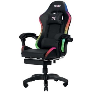 Wintem Spelstol med utdragbar fotstöd, dubbla kuddar och USB RGB LED-lampor för total komfort och futuristisk design, perfekt för spel, studior och kontor Wintem Spelstol med utdragbar fotstöd, dubbla kuddar och USB RGB LED-lampor för total komfort och futuristisk design, perfekt för spel, studior och kontor