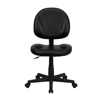 Flash Furniture Flash-möbler mitten av ryggen läder ergonomisk svängbar uppgift stol, metall, svart, 58 x 55 x 22,86 cm Flash Furniture Flash-möbler mitten av ryggen läder ergonomisk svängbar uppgift stol, metall, svart, 58 x 55 x 22,86 cm