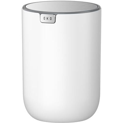 EKO Fandy bordskorg, 1,5 L mini skrivbord soptunna med svänglock, 1,5 liter litet bord rund papperskorg för kontor, hem, badrum, sovrum, bil (vit) EKO Fandy bordskorg, 1,5 L mini skrivbord soptunna med svänglock, 1,5 liter litet bord rund papperskorg för kontor, hem, badrum, sovrum, bil (vit)