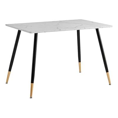 39F FURNITURE DREAM Skandinavisk design bord med lock marmorpapper svart och guld metallben för kök, matsal, vardagsrum, MDF, vit, 110 x 70 x 75 cm 39F FURNITURE DREAM Skandinavisk design bord med lock marmorpapper svart och guld metallben för kök, matsal, vardagsrum, MDF, vit, 110 x 70 x 75 cm