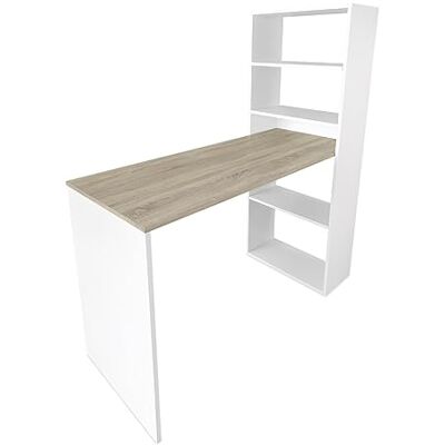 Somnia Descanso Somnia Skrivbord med hylla, Datorbord, Vit-Cambria-finish, praktisk och funktionell, Mått: 122 cm (Bredd) x 53,2 cm (Bakgrund) x 140 cm (höjd) Somnia Descanso Somnia Skrivbord med hylla, Datorbord, Vit-Cambria-finish, praktisk och funktionell, Mått: 122 cm (Bredd) x 53,2 cm (Bakgrund) x 140 cm (höjd)