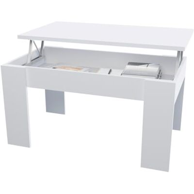amuéblate online Upphöjt soffbord, vardagsrum eller matbord, finish i vitt, mått 90 cm (bredd) x 50 cm (höjd) x 46–57 cm (H) amuéblate online Upphöjt soffbord, vardagsrum eller matbord, finish i vitt, mått 90 cm (bredd) x 50 cm (höjd) x 46–57 cm (H)