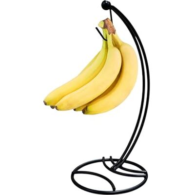 Relaxdays Bananbänk, metall, (höjd x diameter): 33,5 x 15 cm, förhindrar markeringar, förvaring av bananer, svarta stativ Relaxdays Bananbänk, metall, (höjd x diameter): 33,5 x 15 cm, förhindrar markeringar, förvaring av bananer, svarta stativ