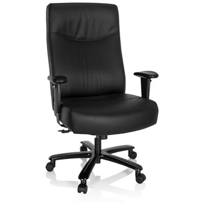 hjh OFFICE 738123 chefsfåtölj XXL Everest II läder svart skrivbordsstol vadderad upp till 180 kg, justerbar höjd hjh OFFICE 738123 chefsfåtölj XXL Everest II läder svart skrivbordsstol vadderad upp till 180 kg, justerbar höjd