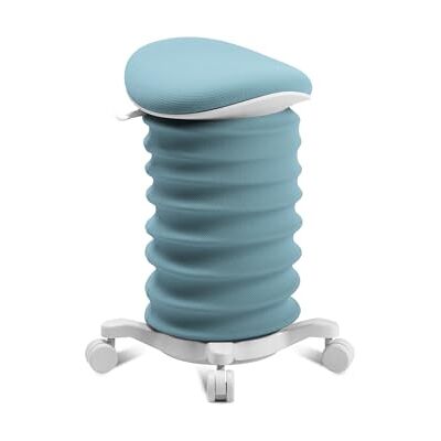 Topstar Sitness 4D med hjul – AGR-certifierad dynamisk sittpall papyrus – mjukt blått tyg HI6, ergonomisk kontorspall – justerbar höjd – stärker ryggen – avlastar skivorna Topstar Sitness 4D med hjul – AGR-certifierad dynamisk sittpall papyrus – mjukt blått tyg HI6, ergonomisk kontorspall – justerbar höjd – stärker ryggen – avlastar skivorna