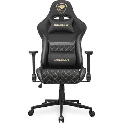 COUGAR Armor One V2 Gold F spelstol, vävd tygyta, 4D hopfällbara armstöd, 155° vilstol, kolvlyft höjdjustering, upp till 120 kg viktstöd – svart och guld COUGAR Armor One V2 Gold F spelstol, vävd tygyta, 4D hopfällbara armstöd, 155° vilstol, kolvlyft höjdjustering, upp till 120 kg viktstöd – svart och guld