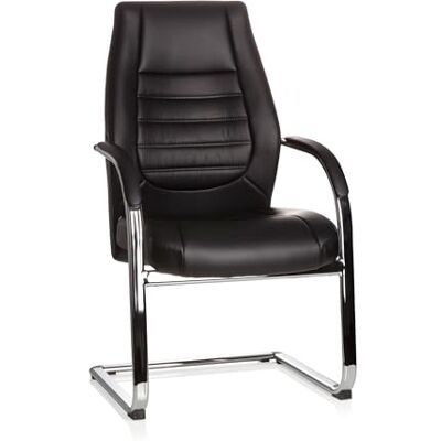 hjh OFFICE 600986 Besökarstol konferensstol VITORO V Svart, Sportigt elegant fribärande stol, Ergonomiskt ryggstöd med stöd för korsryggen, Bekväm stoppning och klädsel i konstläder hjh OFFICE 600986 Besökarstol konferensstol VITORO V Svart, Sportigt elegant fribärande stol, Ergonomiskt ryggstöd med stöd för korsryggen, Bekväm stoppning och klädsel i konstläder