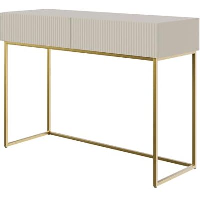 Selsey VELDIO Sminkbord 110 cm – taupe (grå-beige) med gyllene ben Selsey VELDIO Sminkbord 110 cm – taupe (grå-beige) med gyllene ben