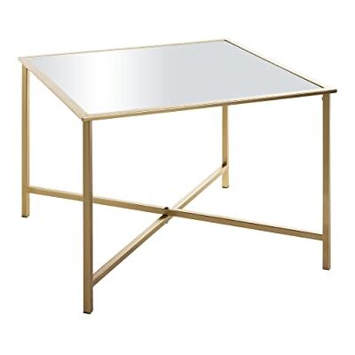 HAKU Sidobord guld metall spegel 5 mm soffbord soffbord kantig Mått: B 60 cm x H 45 cm x D 60 cm, stil: Art Deco HAKU Sidobord guld metall spegel 5 mm soffbord soffbord kantig Mått: B 60 cm x H 45 cm x D 60 cm, stil: Art Deco