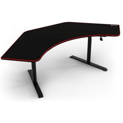 Arozzi – Angelo Arena – L-spelbord med full musmatta, justerbar höjd 71–81 cm, kabelhantering och stativ för bildskärmar. Tvättbar yta, svart Arozzi – Angelo Arena – L-spelbord med full musmatta, justerbar höjd 71–81 cm, kabelhantering och stativ för bildskärmar. Tvättbar yta, svart