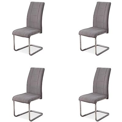 Somnia Descanso Förpackning med 4 Stoppade stolar för vardagsrum, Matsal, Avslutade i Marengo med förkromade ben, Modell Vera, Mått: 42,5 cm (Bredd) x 52 cm (botten) x 99 cm (höjd) Somnia Descanso Förpackning med 4 Stoppade stolar för vardagsrum, Matsal, Avslutade i Marengo med förkromade ben, Modell Vera, Mått: 42,5 cm (Bredd) x 52 cm (botten) x 99 cm (höjd)