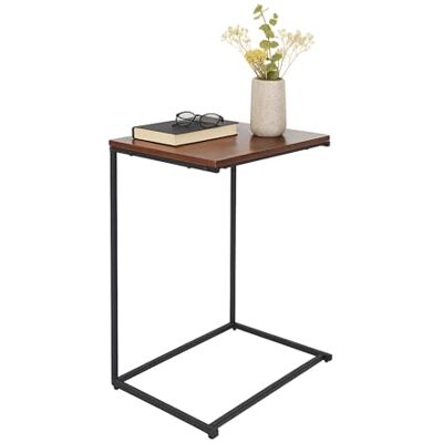 Relaxdays Avslappnade sidobord, C-form, stor bricka, H x B x D: 60 x 55 x 35 cm, för att glida under soffan, svart/brun Relaxdays Avslappnade sidobord, C-form, stor bricka, H x B x D: 60 x 55 x 35 cm, för att glida under soffan, svart/brun